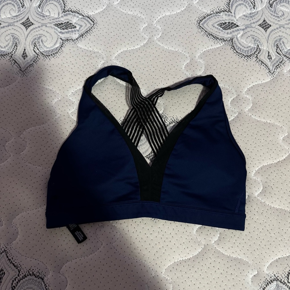 Women's Navy and Black Sports Bra